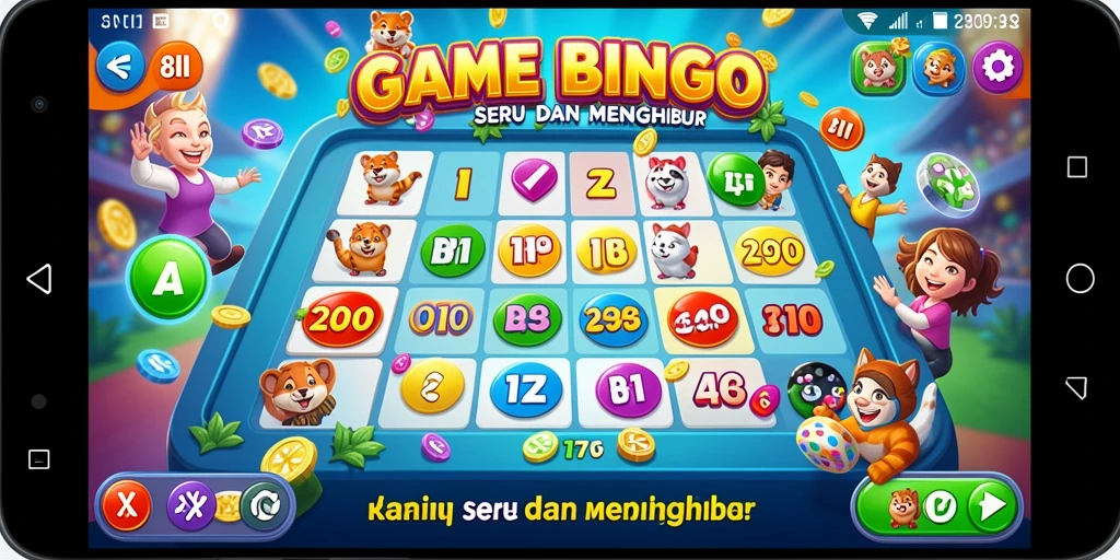 Tampilan gameplay seru dari 8II dengan kartu Bingo yang menarik.