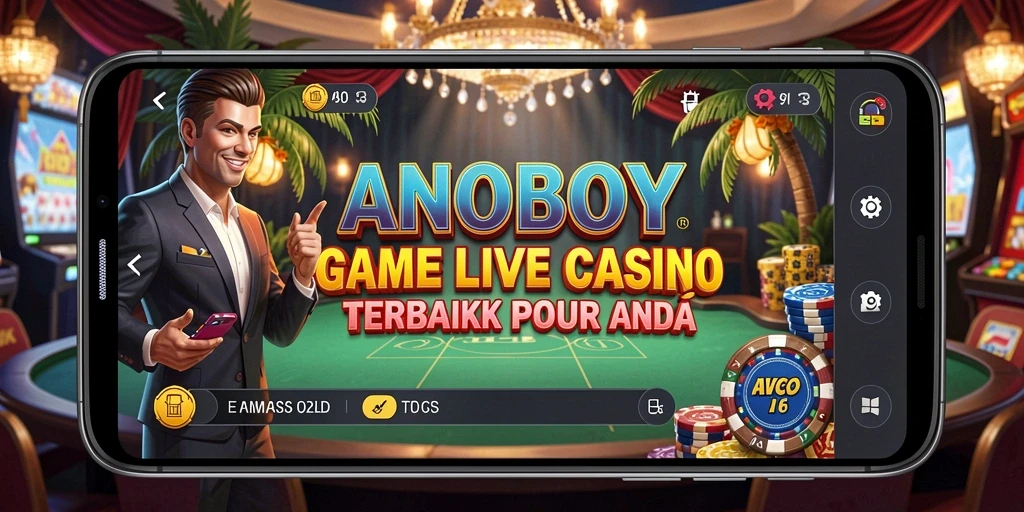 Tampilan ANOBOY menampilkan dealer dan pemain pada permainan Live Casino.