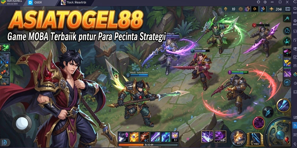 Screenshot dari gameplay seru ASIATOGEL88 di arena MOBA.