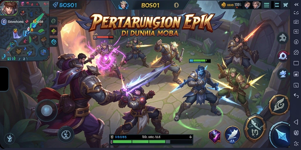 Gameplay seru MOBA dengan taktik tim yang mendebarkan.