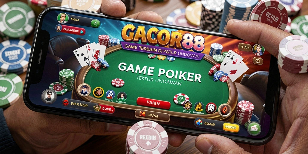 Screenshot GACOR88 menampilkan aksi poker yang mendebarkan.