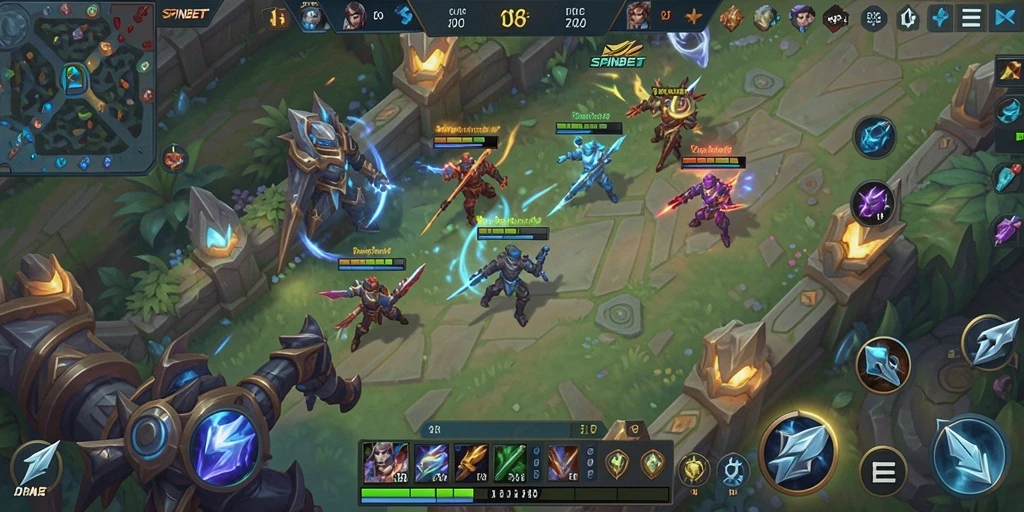 Screenshot gameplay SPINBET menampilkan pertarungan seru antar pemain.