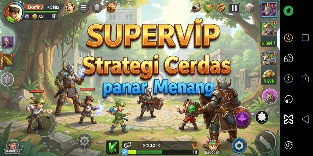 Screenshot gameplay SUPERVIP menampilkan aksi strategi yang mendebarkan.